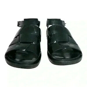 Balenciaga  Black Leather Gladiator Sandals